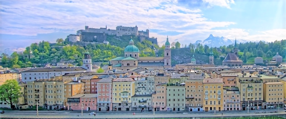 Panoramic view of Salzburg, one of the best cities to study in Austria due to its cultural richness and natural surroundings.